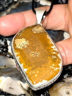 Beautiful Landscape Picture Jasper Pendant 2 7/8”